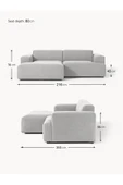 Mobilya Stant Most Mollista 2 Modül Sol Köşe Koltuk 32 Gri Keten Kumaş Yumuşak Sünger (Evinize Teslim) thumbnail 7
