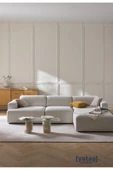Mobilya Stant Most Mollista 3 Modül Sağ Köşe Koltuk 01 Kırık Beyaz Keten Kumaş Yumuşak Sünger (Evinize Teslim) thumbnail 1