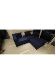 Mobilya Stant Most Mollis 3 Modül Köşe Koltuk Lacivert Keten Kumaş Yumuşak Sünger (Evinize Teslim) thumbnail 2