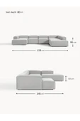 Mobilya Stant Most Mollis Pro 5 Modül Sağ Köşe Koltuk 32 Gri Keten Kumaş Yumuşak Sünger(Evinize Teslim) thumbnail 5