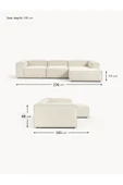 Mobilya Stant Most Mollis Plus 3 Modül Sağ Köşe Koltuk 01 Lüks Beyaz Bukle Kumaş Yumuşak Sünger(Evinize Teslim) thumbnail 7