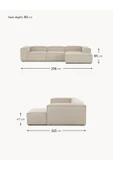 Mobilya Stant Most Mollis Plus 3 Modül Sağ Köşe Koltuk Fitilli Kırık Beyaz Kadife Yumuşak Sünger(Evinize Teslim) thumbnail 6