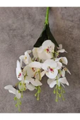 45 cm Yapay Islak Orkide Dekorasyon Beyaz Orkide Demeti thumbnail 3