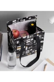 IKEA Desenli Yemek Çantası Yükseklik: 27 Cm İkea Saplı Beslenme Çantası Koyu Gri Çanta - 3