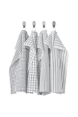 IKEA Rınnıg Mutfak Kurulama Bezi 4 Adet Beyaz Koyu Gri 45x60 Cm %100 Pamuk - 1
