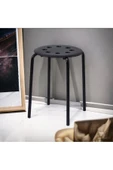 IKEA Tabure, Siyah Genişlik 40cm Siyah Renk Yuvarlak Marius Tabure 10135659 - 5
