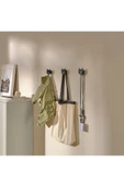 IKEA 3 Adet Duvar Kancası 3,3x5,7x6 Cm İkea 3'lü Set Duvar Askısı Siyah Kedi Desenli Askılık Alüminyum - 3