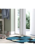IKEA Raler Paspas 60x90 cm Mavi Baloncuk Desenli Kaydırmaz Kaymaz Tabanlı Kapı Önü Paspası - 2