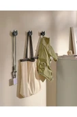 IKEA 1 Adet Küçük Askı Duvar Askısı 3,3x5,7x6 Cm Duvar Kancası Siyah Kedi Desenli Askılık Alüminyum - 2