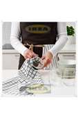 IKEA Rınnıg Beyaz Koyu Gri Kurulama Bezi, Mutfak Havlusu, 45x60 cm, 4'lü Set - 4