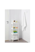 IKEA 4 Katlı Plastik Raf Ünitesi 37x23x101 Cm İkea Banyo Rafı Beyaz Düzenleme Rafı - 4