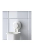 IKEA Vantuzlu Diş Fırçalığı Yükseklik: 18 cm Plastik Fırçalık Beyaz Renk - 3