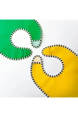 IKEA 2 Adet Cırtlı Mama Önlüğü 28,5x38,5 cm İkea 2'li Set Çocuk Yemek Önlüğü Sarı-Yeşil Önlük - 2