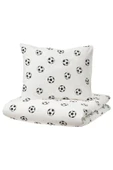 IKEA AKDENİZ SPORTSLIG beyaz-siyah 150x200/50x60 cm çocuk nevresim takımı - 4