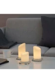 IKEA Led'li Blok Mum,3 Lü Beyaz Renk 10-13,5-16 Cm Iç-dış Mekan Ev Dekorasyonu - 5