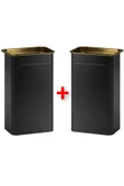 IKEA 2 Adet Kapaklı Saklama Kabı 11x7x20 Cm İkea 2'li Set Kuru Gıda Saklama Kutusu Metal Siyah Renk - 1