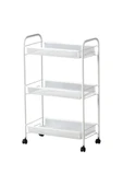 IKEA Tekerlekli Servis Arabası 26x48x77 Cm Çelik A Kalite Beyaz - 1