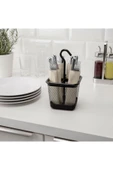 IKEA 4 Bölmeli Askılı Kaşıklık 12x12x24 Cm İkea Tezgah Üstü Çatal Bıçaklık Siyah - 2