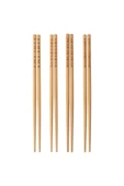 IKEA 4 Çift 8 Parça Bambu Chopstick Uzunluk: 24 Cm Sushi Çubuğu Ahşap Yemek Çubuğu - 1