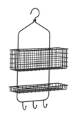 IKEA Asılabilir Kancalı Duş Sepeti Yükseklik 56 Cm Ikea Katlı Metal Duş Rafı Siyah Çelik Raf - 2