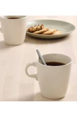 IKEA 2 Adet Kuplu Çay Bardağı Yükseklik 10 Cm İkea 2'li Set Stonware Kahve Bardak Hacim 370 ml Krem Renk - 1