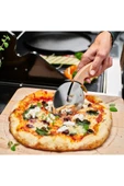 IKEA Grilltider 22 cm Masif Ahşap Kayın Saplı Paslanmaz Çelik Pizza Börek Kesici Bıçağı Bıçak - 4