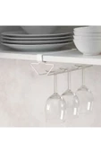 IKEA 29 Cm Rafa Takılabilen Kadeh Tutucu Raf Askısı Çelik Beyaz Şarap Kadehi Askısı - 1