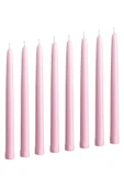 IKEA Kaliteli Klokhet 8 Adet Şamdan Mumu Yükseklik 25 Cm İkea 8'li Set Dekoratif Mum Pembe Renk - 3