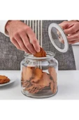 IKEA Saklama Kabı 1,9 Lt Kapaklı Cam Kavanoz Yükseklik: 18 Cm Çap: 15 Cm Contalı - 1