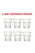 IKEA 6 Adet Espresso Bardağı Yükseklik 7 Cm İkea 6'lı Set Cam Bardak Şeffaf Hacim: 100 ml - 1