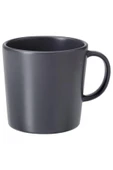 IKEA 2 Adet Kupa Yükseklik: 9 Cm 2'li Set Gri Renk Fincan Kahve Fincanı 300 Ml - 3
