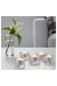 IKEA 30 Adet Kokulu Tealight Mum + 5 Adet Cam Mumluk 5X5 Cm İkea Dekoratif Mum Seti - 4