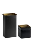 IKEA 2 Adet Kapaklı Saklama Kabı (11x7x20 cm ve 10x10x10 Cm) İkea 2'li Set Kuru Gıda Saklama Kutusu Metal - 1