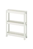 IKEA Servis Sehpası Beyaz 54x18x71 Cm Mutfak-banyo Düzenleyicisi 3 Katlı Tekerlekli - 2