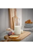 IKEA Karaf Su Şişesi Sürahi 1 Litre İkea Yükseklik 23 Cm Cam Sürahi Şeffaf Çizgili Şişe - 4