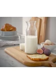 IKEA Karaf Su Şişesi Sürahi 1 Litre İkea Yükseklik 23 Cm Cam Sürahi Şeffaf Çizgili Şişe - 1