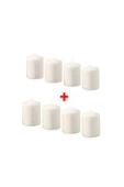IKEA 8 Adet Blok Mum Yükseklik: 8 Cm İkea 8'li Set Dekoratif Mum Salon Mumu Yanma Süresi: 15 Saat - 1
