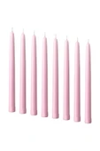 IKEA Kaliteli Klokhet 8 Adet Şamdan Mumu Yükseklik 25 Cm İkea 8'li Set Dekoratif Mum Pembe Renk - 1