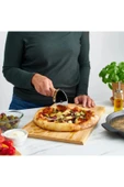 IKEA Grilltider 22 cm Masif Ahşap Kayın Saplı Paslanmaz Çelik Pizza Börek Kesici Bıçağı Bıçak - 2