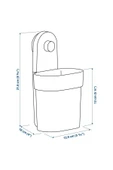 IKEA ÖBONÄS gri-yeşil 10 cm vantuzlu kutu - 6