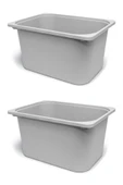 IKEA 2 Adet Gri Çocuk Odası Eşya Oyuncak Saklama Kutusu 42x30x23 Cm - 1