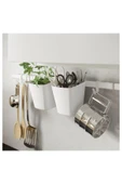 IKEA SUNNERSTA beyaz duvar rayı 4 kancalı ve 2 kutulu set - 3