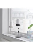 IKEA 24 Cm Siyah Çelik Şamdan Sütun Mumluk - 4