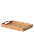 IKEA Kulplu Bambu Dikdörtgen Tepsi 50x30 Cm Sunum-servis Tepsisi - 1