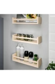 IKEA BEKVAM BAHARATLIK RAFI DUVAR RAFI ÇERÇEVE RAFI KİTAPLIK AHŞAP RAF 40x10x9 Cm - 3