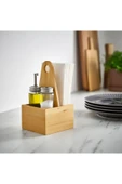 IKEA Chokladhaj Ahşap Taşınır Sosluk Kutusu, Masaüstü Organizer, Sos Şişesi Koymalık Kutu, 12x11 Cm - 1