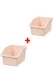 IKEA 2 Adet Açık Saklama Kutusu 19x26x15 Cm İkea 2'li Set Düzenleyici Kutu Plastik Pembe Renk - 1