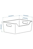IKEA 2 Adet Çok Amaçlı Kutu Organizer Düzenleyici Yeşil Polipropilen Plastik 24x17 cm - 7