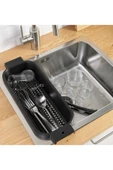 IKEA Kulplu Eviye Süzgeci Genişlik 48 Cm Ikea Plastik Geniş Süzgeç Sebze Meyve Yıkama Süzgeci Siyah - 1