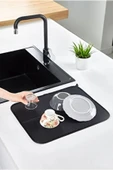 IKEA İkili Mutfak Seti Nyskoljd Bulaşık Kurutma Matı Koyu Gri + Rinnig Bulaşık Fırçası Siyah - 3